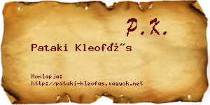 Pataki Kleofás névjegykártya